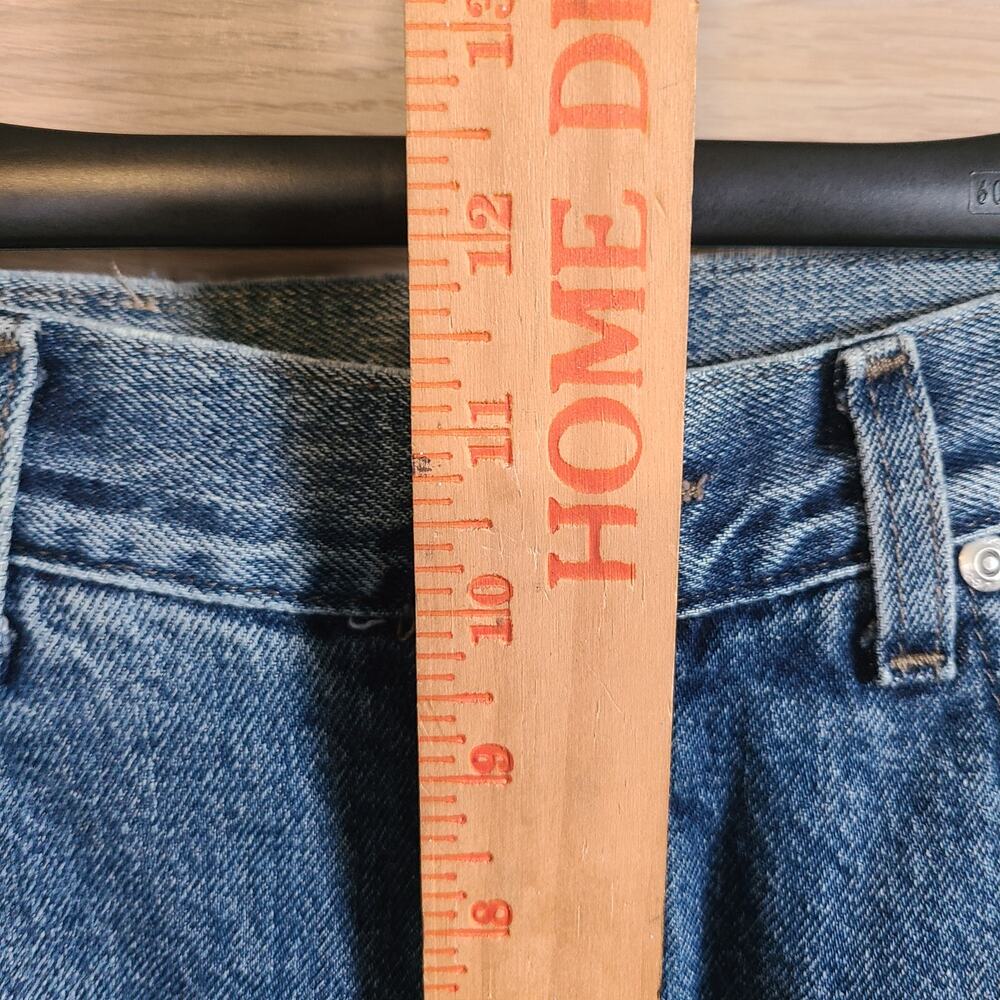 VTG Lee Riveted Jeans Womens 27x29 Blue Medium Wash High Rise Tapered Mom Denim - Picture 6 of 8